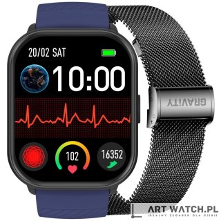 Smartwatch Gravity Czarny Pasek + Bransoleta GT43-5