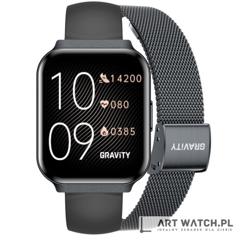 Smartwatch Gravity Czarny Pasek + Bransoleta GT44-5