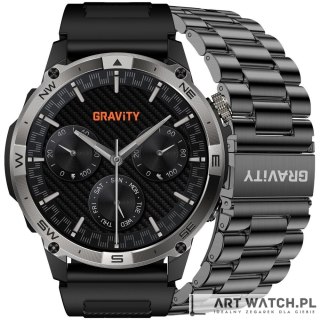 Smartwatch Gravity Czarny Pasek + Bransoleta GT46-1