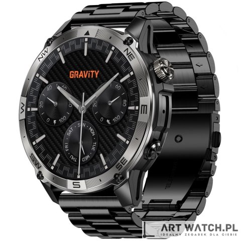 Smartwatch Gravity Czarny Pasek + Bransoleta GT46-2