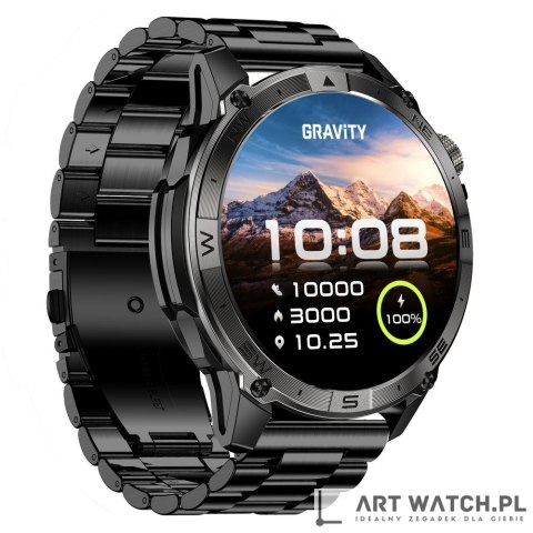 Smartwatch Gravity Czarny Pasek + Bransoleta GT46-4