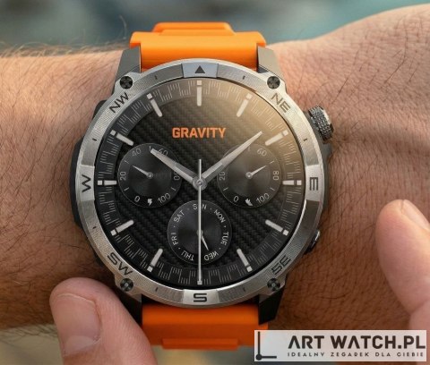 Smartwatch Gravity Czarny Pasek + Bransoleta GT46-4