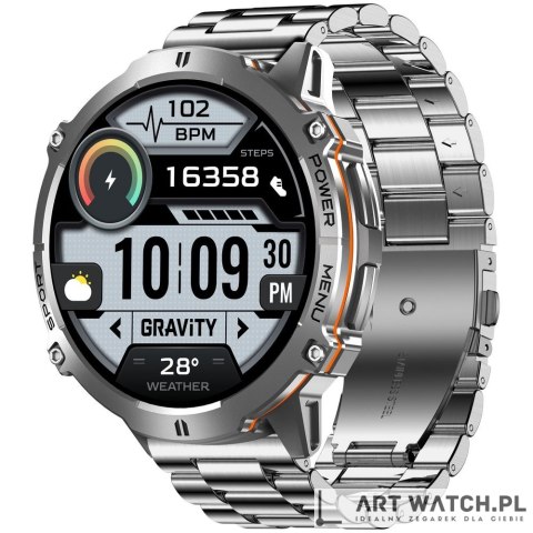 Smartwatch Gravity Grafitowy Pasek + Bransoleta GT42-3