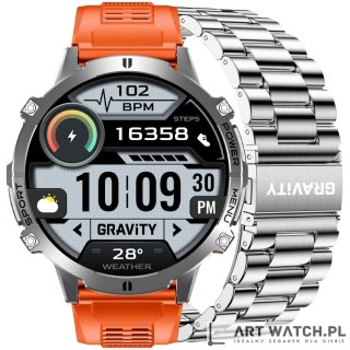 Smartwatch Gravity Grafitowy Pasek + Bransoleta GT42-4