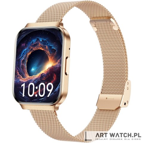 Smartwatch Gravity Różowe Złoto Pasek + Bransoleta GT44-1