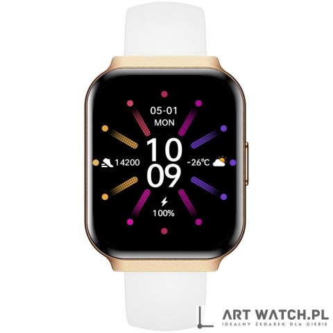 Smartwatch Gravity Różowe Złoto Pasek + Bransoleta GT44-1