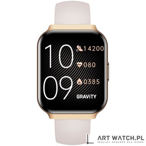 Smartwatch Gravity Różowe Złoto Pasek + Bransoleta GT44-2