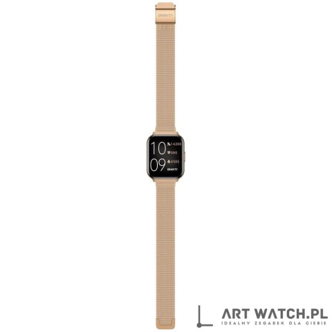 Smartwatch Gravity Różowe Złoto Pasek + Bransoleta GT44-2