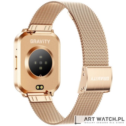 Smartwatch Gravity Różowe Złoto Pasek + Bransoleta GT44-2