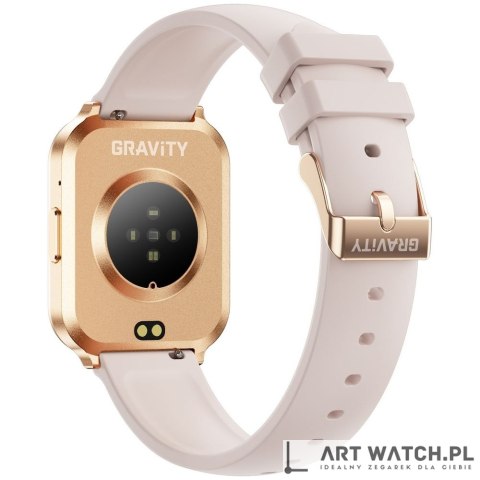Smartwatch Gravity Różowe Złoto Pasek + Bransoleta GT44-2