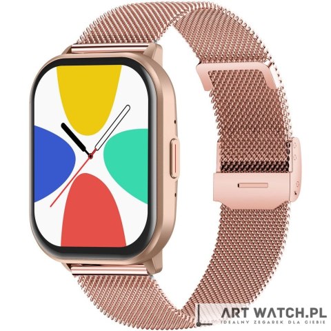 Smartwatch Gravity Różowy Pasek + Bransoleta GT43-1