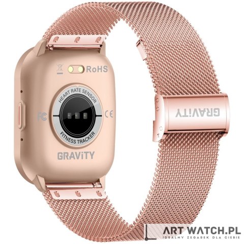 Smartwatch Gravity Różowy Pasek + Bransoleta GT43-1
