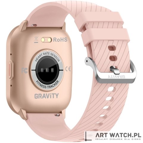 Smartwatch Gravity Różowy Pasek + Bransoleta GT43-1