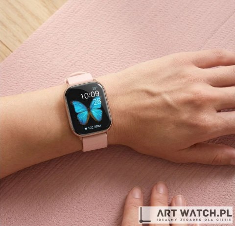 Smartwatch Gravity Różowy Pasek + Bransoleta GT43-1