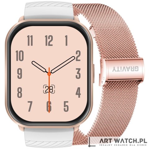 Smartwatch Gravity Różowy Pasek + Bransoleta GT43-4