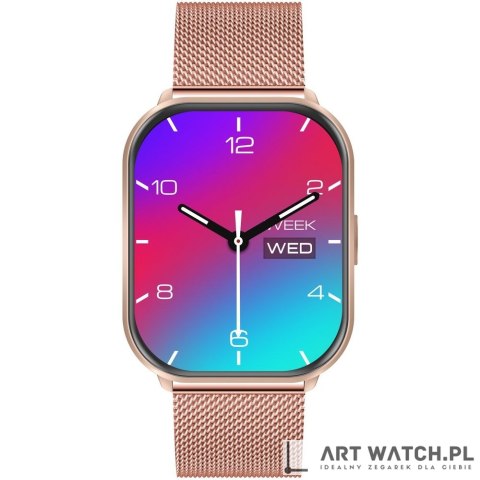 Smartwatch Gravity Różowy Pasek + Bransoleta GT43-4
