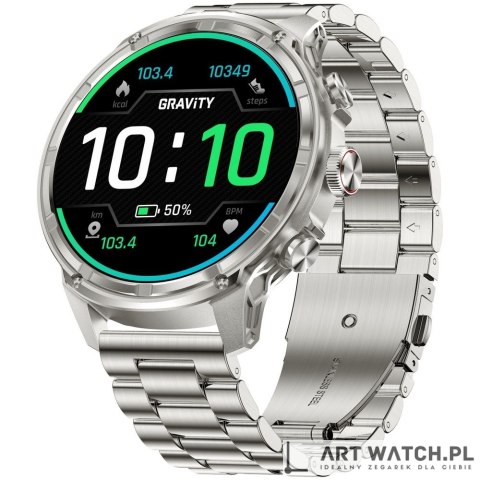Smartwatch Gravity Srebrny Pasek + Bransoleta GT41-3