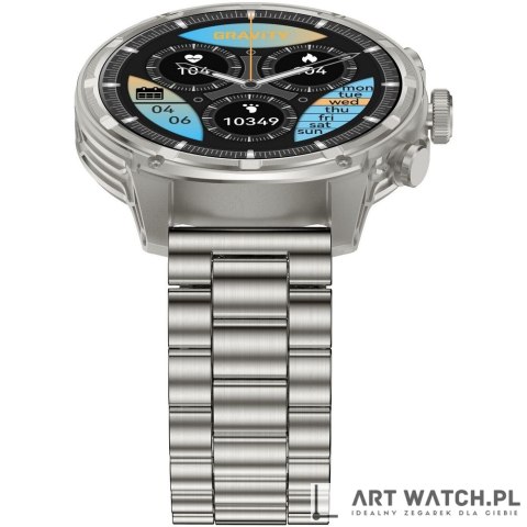 Smartwatch Gravity Srebrny Pasek + Bransoleta GT41-3