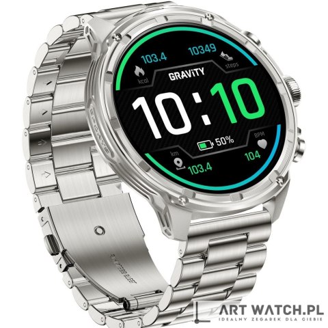 Smartwatch Gravity Srebrny Pasek + Bransoleta GT41-3