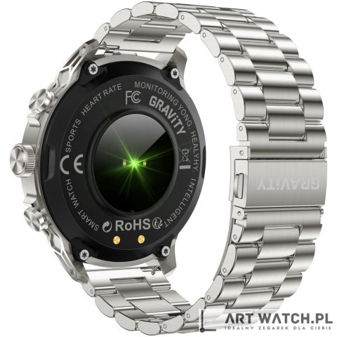 Smartwatch Gravity Srebrny Pasek + Bransoleta GT41-3