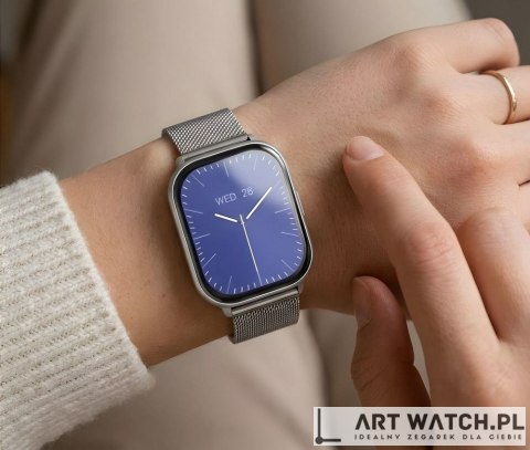 Smartwatch Gravity Srebrny Pasek + Bransoleta GT43-2