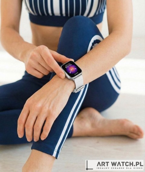 Smartwatch Gravity Srebrny Pasek + Bransoleta GT43-2
