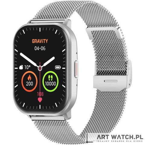 Smartwatch Gravity Srebrny Pasek + Bransoleta GT43-2