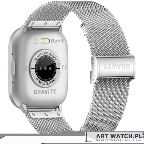 Smartwatch Gravity Srebrny Pasek + Bransoleta GT43-2