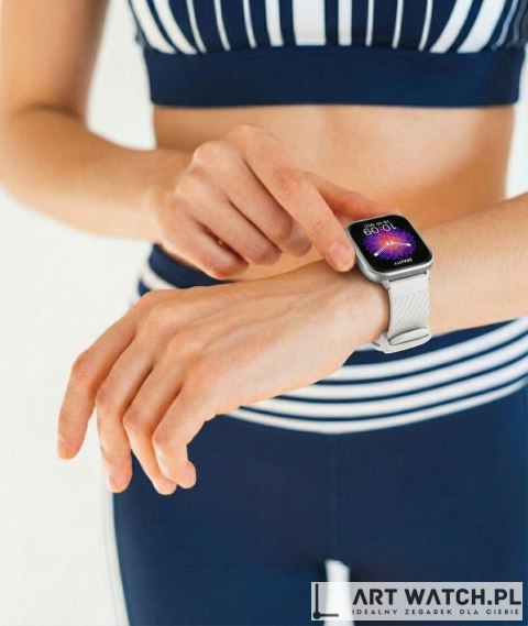 Smartwatch Gravity Srebrny Pasek + Bransoleta GT43-2