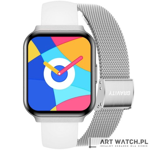 Smartwatch Gravity Srebrny Pasek + Bransoleta GT44-4