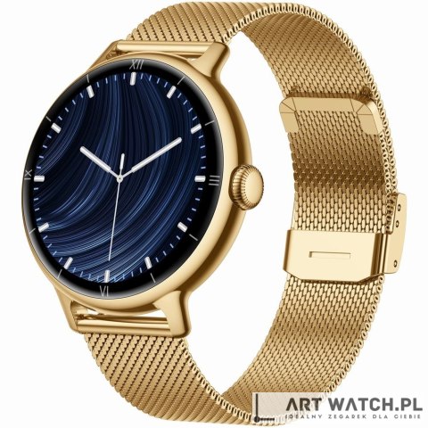Smartwatch Gravity Złoty Bransoleta + Pasek GT33-2