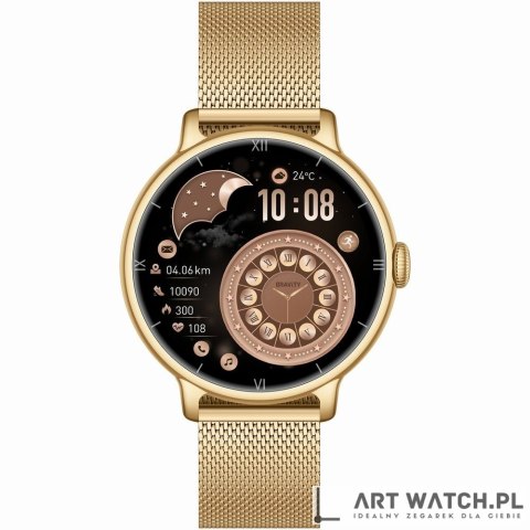 Smartwatch Gravity Złoty Bransoleta + Pasek GT33-2
