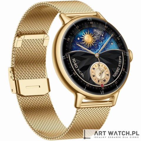 Smartwatch Gravity Złoty Bransoleta + Pasek GT33-2
