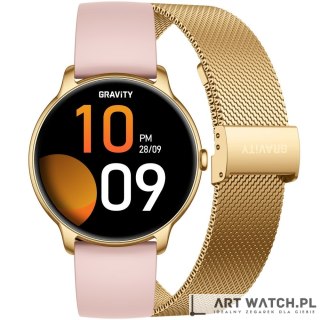 Smartwatch Gravity Złoty Pasek + Bransoleta GT31-1