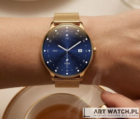 Smartwatch Gravity Złoty Pasek + Bransoleta GT31-1