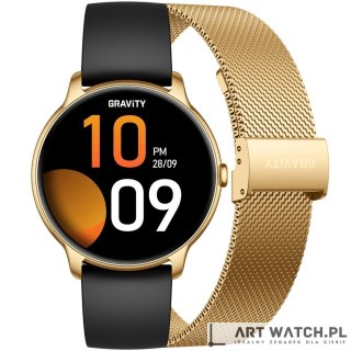 Smartwatch Gravity Złoty Pasek + Bransoleta GT31-2