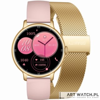 Smartwatch Gravity Złoty Pasek + Bransoleta GT33-1