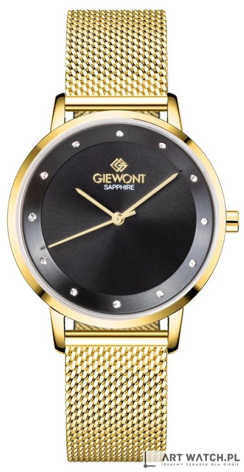 Zegarek Damski Giewont Sapphire Złoto Czarny GW4130-B3