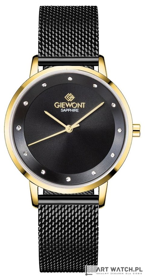 Zegarek Damski Giewont Sapphire Złoto Czarny GW4130-B4