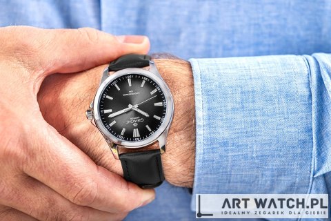 Zegarek Męski Giewont Elegance Sapphire Czarny GW5160-A2