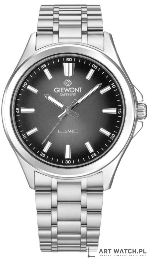 Zegarek Męski Giewont Elegance Sapphire Srebrno Czarny GW5160-B2