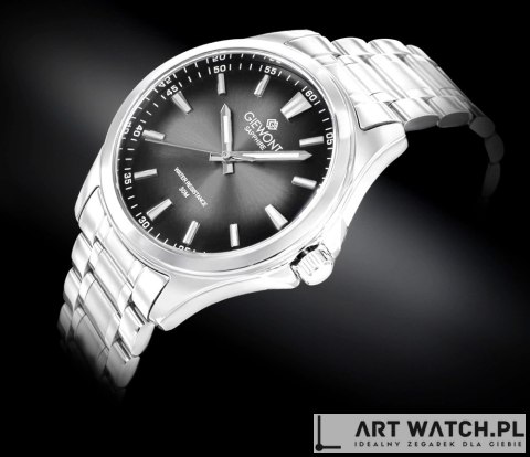 Zegarek Męski Giewont Elegance Sapphire Srebrno Czarny GW5160-B2