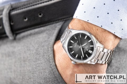 Zegarek Męski Giewont Elegance Sapphire Srebrno Czarny GW5160-B2