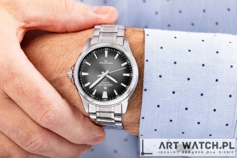 Zegarek Męski Giewont Elegance Sapphire Srebrno Czarny GW5160-B2