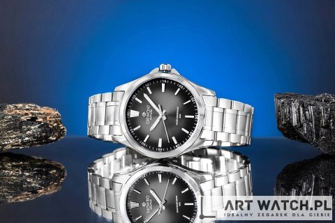 Zegarek Męski Giewont Elegance Sapphire Srebrno Czarny GW5160-B2
