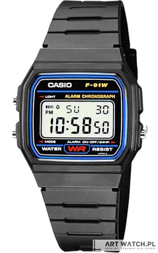 Zegarek Męski CASIO F-91W-1YEG + BOX