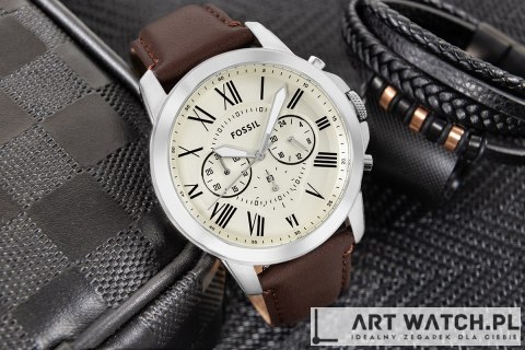 Zegarek Męski FOSSIL Grant Leather FS4735 + BOX
